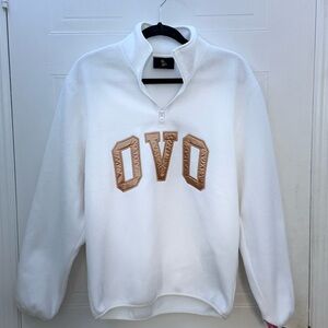 OVO Polar Fleece Mock Neck – White/Gold– XS